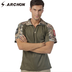 Camo Quick Dry Tactical Polo Shirts Casual Breathable Uniform Military Polo Shirts Short Sleeve Polo Pocket