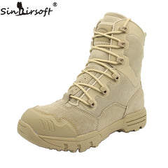 Outdoor Genuine Leather U.S. Military Assault Tactical Boots Breathable  Anti-Slip Men Fishing Travel Hiking Shoes