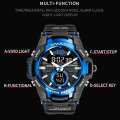 SMAEL 2020 Men Watches Fashion Sport Super Cool Quartz LED Digital Watch 50M Waterproof Wristwatch Men's Clock Relogio Masculino|Quartz Watches