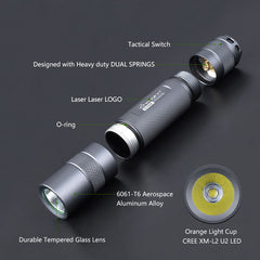 SOS Military tactical flashlight Aluminium alloy convoy LED flashlight CREE XM-L2 Ipx8 diving led torch lanterna tatica Chenglnn