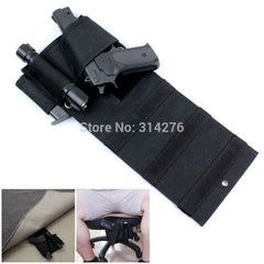 Tactical Adjustable Bedside Couch Under Mattress Bed Seat Car Pistol Gun Holster Holder Universal with Flashlight Loop Magazine