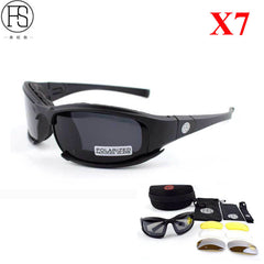 X7 Tactical Sunglasses Shooting Oculos Airsoft Goggles Gafas Ciclismo C5 C6 Polarized Glasses Sports Hiking Protection Eyewear