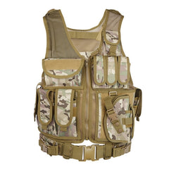 Camo Hunting Vest Men Tactical Vest Molle Military Tactical Paintball Assault Shooting Hunting Clothes Clothing with Holster