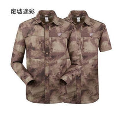 Men's Detachable Long Sleeve Quick Dry Shirt Military Tactical Outdoor Hiking Breathable Anti UV Removable Lapel Cardigan Tops