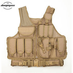 Black tan green multicam Military Tactical Vest Paintball Army Vest with Gun Holster MOLLE Airsoft Combat Tactical Vest