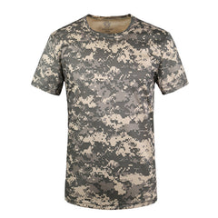 High quality T-shirt, Men Military Dry Camo Camp Tees, Camouflage Breathable Tactical Army Trainning Combat T Shirt