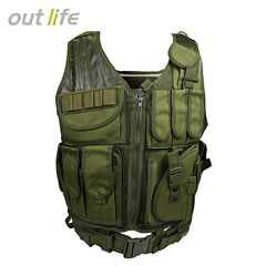 Camo Hunting Vest Men Tactical Vest Molle Military Tactical Paintball Assault Shooting Hunting Clothes Clothing with Holster