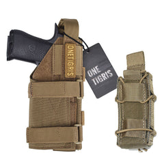 OneTigris Tactical Gun Holster Molle Modular Belt Pistol Holster & Single Pistol Mag Pouch for Glock 17 19 22 23 31 32 34 35