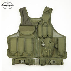 Police Tactical Vest Outdoor Camouflage Military Body Armor Sports Wear Hunting Vest with Gun holster belt Magazine pouch