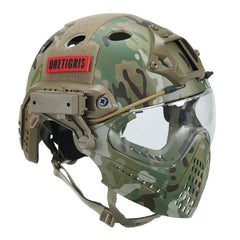 OneTigris Tactical Integrated Helmet F22 with Removable Face Mask and Goggles