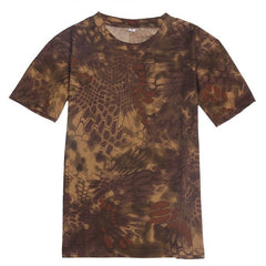 High quality T-shirt, Men Military Dry Camo Camp Tees, Camouflage Breathable Tactical Army Trainning Combat T Shirt