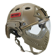 OneTigris Tactical Integrated Helmet F22 with Removable Face Mask and Goggles