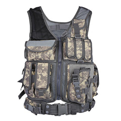 Camo Hunting Vest Men Tactical Vest Molle Military Tactical Paintball Assault Shooting Hunting Clothes Clothing with Holster