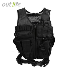 Camo Hunting Vest Men Tactical Vest Molle Military Tactical Paintball Assault Shooting Hunting Clothes Clothing with Holster