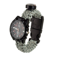 EDC Tactical Camouflage Outdoor survival watch bracelet compass Rescue Rope paracord Camping equipment multi Tools