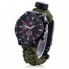 EDC Tactical multi Outdoor Camping survival bracelet watch compass Rescue Rope paracord equipment Tools kit