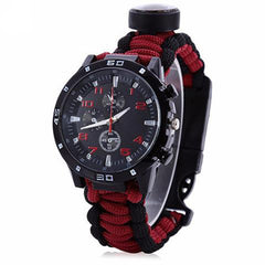 EDC Tactical multi Outdoor Camping survival bracelet watch compass Rescue Rope paracord equipment Tools kit