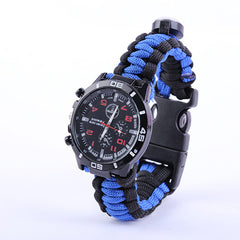 EDC Tactical multi Outdoor Camping survival bracelet watch compass Rescue Rope paracord equipment Tools kit