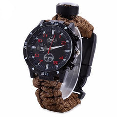 EDC Tactical multi Outdoor Camping survival bracelet watch compass Rescue Rope paracord equipment Tools kit