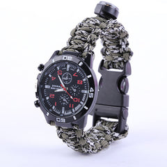 EDC Tactical Camouflage Outdoor survival watch bracelet compass Rescue Rope paracord Camping equipment multi Tools