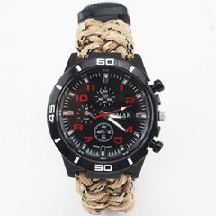 EDC Tactical Camouflage Outdoor survival watch bracelet compass Rescue Rope paracord Camping equipment multi Tools