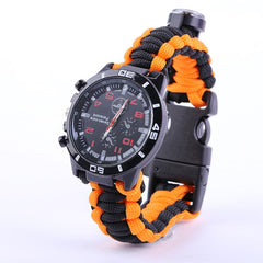 EDC Tactical multi Outdoor Camping survival bracelet watch compass Rescue Rope paracord equipment Tools kit