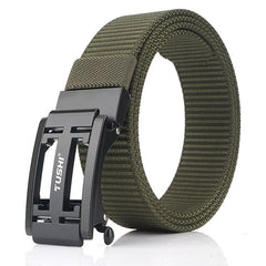 New Automatic Buckle Tactical Belt Matte Hard Metal Quick Release Buckle Military Training Army Belt Soft Nylon Fishing Belt|Waist Support