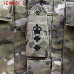 British Army Embroidery Multicam MTP Black Rank Slides Morale Military Tactics Patch Badges