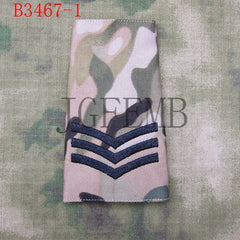 British Army Embroidery Multicam MTP Black Rank Slides Morale Military Tactics Patch Badges