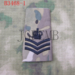 British Army Embroidery Multicam MTP Black Rank Slides Morale Military Tactics Patch Badges