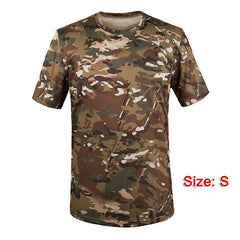 New Camouflage T-shirt Men Breathable Army Tactical Combat T Shirt Military Dry  Camo Camp Tees