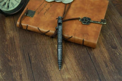 New Stainless Steel Tactical Pen Vintage Design Pen Bolt Switch Etro Ball Point Pen Self Defense Supplies EDC Tool Gift