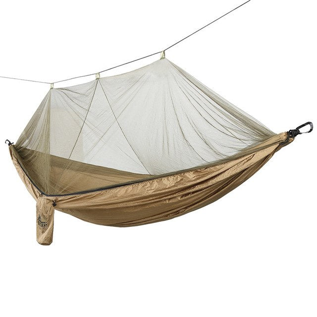 OneTigris Camping Double Person Hammock with Mosquito Net For 2 Adults (Carabiners &Ropes are Included) Portable Lightweight