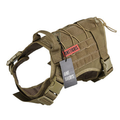 OneTigris Dog Harness Vest for Walking Hiking Hunting Tactical Military Water-Resistant MOLLE Training Harness for Service Dog