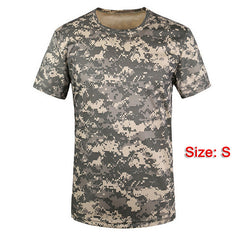 New Camouflage T-shirt Men Breathable Army Tactical Combat T Shirt Military Dry  Camo Camp Tees