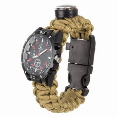 EDC Tactical Camouflage Outdoor survival watch bracelet compass Rescue Rope paracord Camping equipment multi Tools