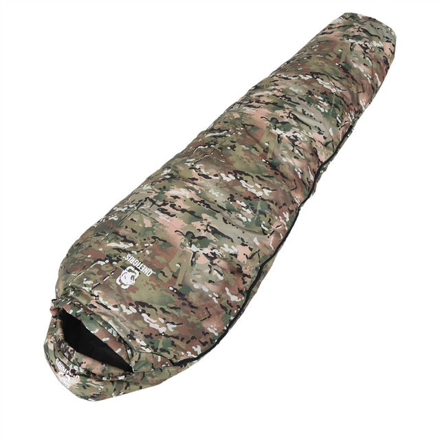 OneTigris Military Camo Mummy Sleeping Bag 0~15C Portable Ultralight Single Sleep Bag For Adult Jungle Survival Camping Hiking