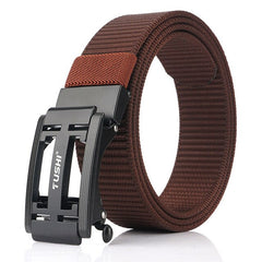 New Automatic Buckle Tactical Belt Matte Hard Metal Quick Release Buckle Military Training Army Belt Soft Nylon Fishing Belt|Waist Support