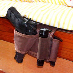 Tactical Adjustable Bedside Couch Under Mattress Bed Seat Car Pistol Gun Holster Holder Universal with Flashlight Loop Magazine