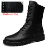 Military Boots Men Cow Split Leather Tactical Boots Men Winter Shoes Men Fur Army Boots Chaussure Homme