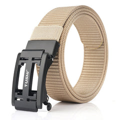 New Automatic Buckle Tactical Belt Matte Hard Metal Quick Release Buckle Military Training Army Belt Soft Nylon Fishing Belt|Waist Support