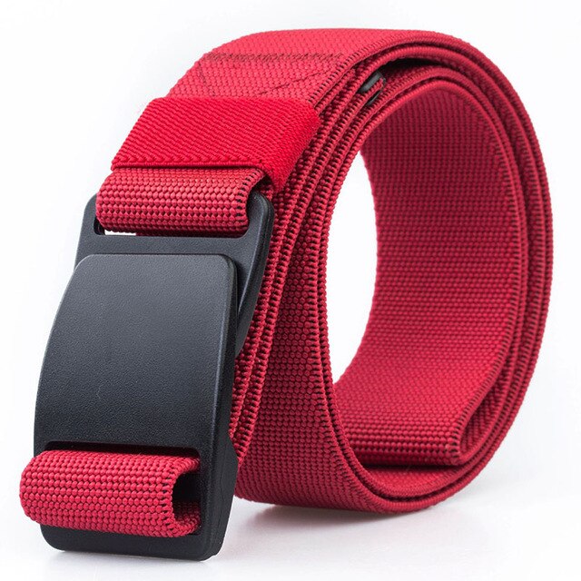 Quick release buckle elastic belt high strength elastic fiber matte buckle unisex sports belt 120cm adjustable tactical belt|Waist Support